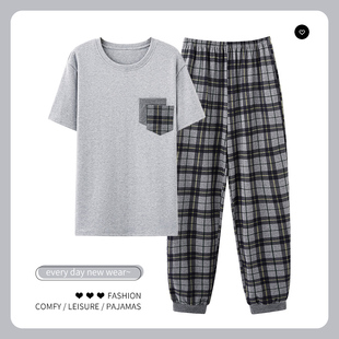 短袖长裤加肥加大码肥佬纯棉莫代尔200斤男夏季睡衣4XL5XL6XL套装