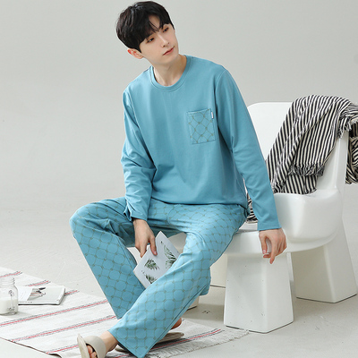 男士睡衣春秋冬季纯棉长袖加肥特加大码家居服套装200斤230斤6XL