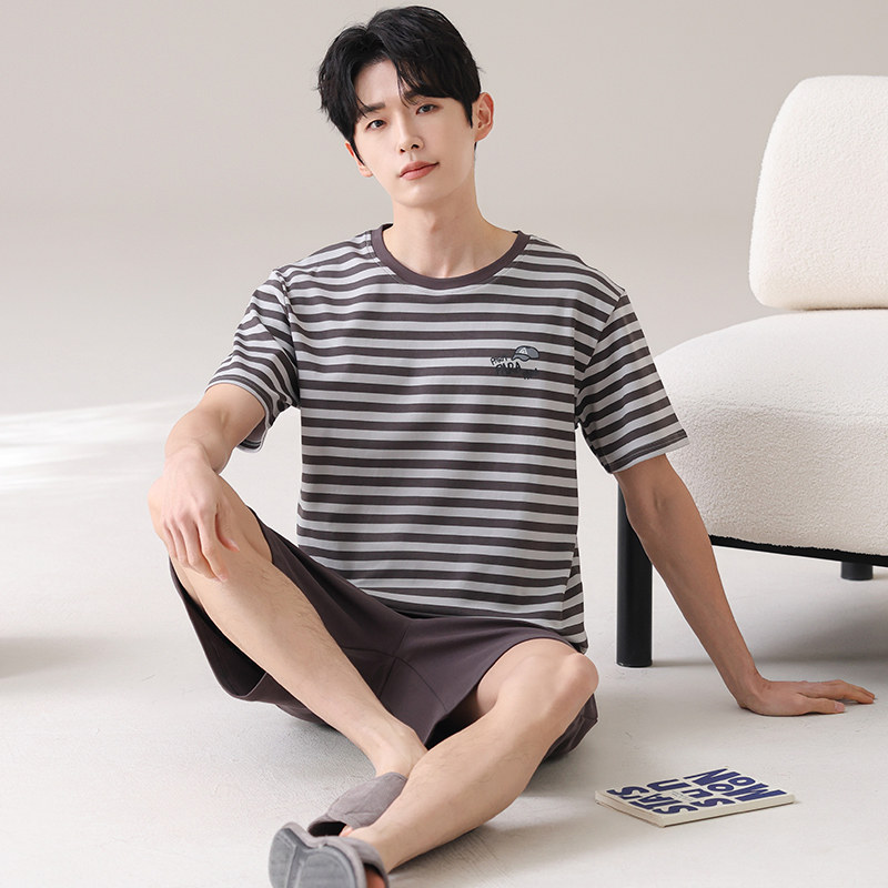 特大码睡衣男夏莫代尔棉短袖短裤胖子加肥加大号250斤XXXXXXL6XL