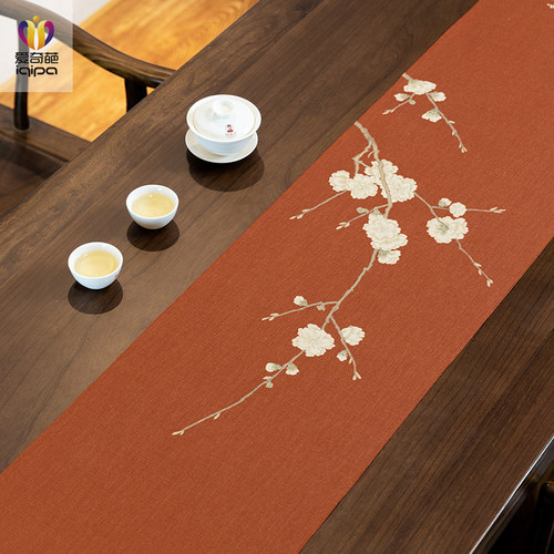 红色桌布茶席中式禅意防水茶桌布