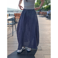 yesyellow 韩系夏季新款格子半身裙女高腰显瘦中长款裙子通勤百搭