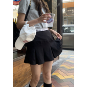 设计感黑色百褶裙女韩版 高腰显瘦百搭a字裙子131QD8704