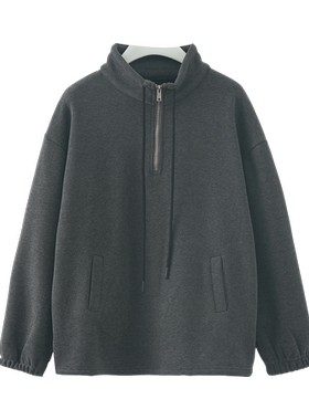 2025冬季新款韩版立领半拉链卫衣女加绒宽松休闲上衣女H1BF540124