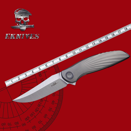 正一 量产犀牛M390钢 钛马背夹背脊主轴一体钛合金手柄战术折叠刀