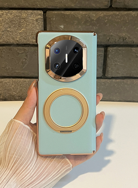 原装正品适用MAJIA华为matex7手机壳全包超薄皮质matex6典藏版双中轴保护壳x5新款折叠屏旋转支架后壳huawei