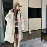 现货2023冬季新款拼色长款羽绒服外套连帽白鸭绒706-P355-K528，女装棉衣/棉服，浙宝179