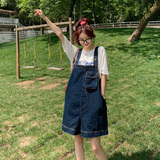 大货已出!!!2023牛仔背带裤女宽松小个子高腰裤潮1569-P95-K148，女装牛仔裤，浙宝179