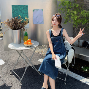 牛仔背带裙女夏季2023新款设计感减龄宽松显瘦连衣1632-P110-K158图片