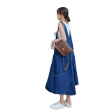 牛仔背带裙女2025春夏季新款韩系复古百搭遮肉修身宽松A字连衣裙，女装连衣裙，浙宝179