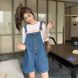 孕妇装2022夏季新款时尚牛仔背带短裤韩版薄款洋气外穿裤子，女装牛仔裤，浙宝179