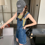孕妇装2022夏季新款时尚牛仔背带短裤韩版薄款洋气外穿裤子，女装牛仔裤，浙宝179