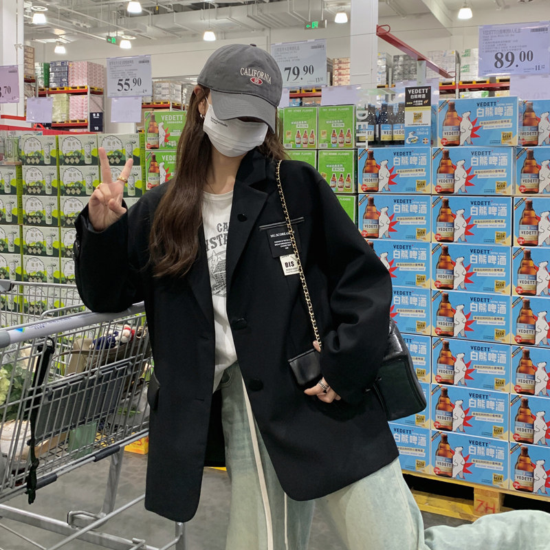 2024秋季新款西装外套纯黑休闲女装工作服811-P130-K188,女装西装,浙宝179