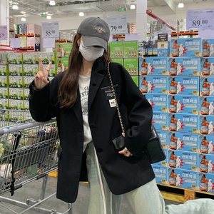 2024秋季新款西装外套纯黑休闲女装工作服811-P130-K188图片