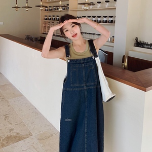 货已出!!!2023年新款大码牛仔背带裙女宽松高腰 1622-P95-K148,女装连衣裙,浙宝179
