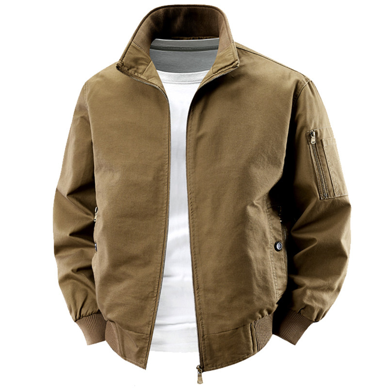 美式飞行夹克外套男士春秋冬季纯棉大码新款上衣棒球服水洗工装服