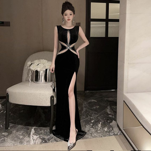 工作服无袖夜场圆领桑拿名媛性感