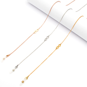 八字吊坠银色不掉色口罩链条玫瑰金钛钢眼镜链女挂脖防滑绳挂链子