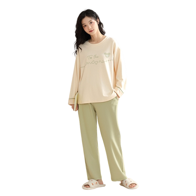 南极人睡衣纯棉女可爱家居服女生