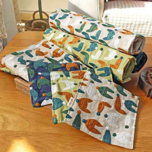 田园轻奢刺绣花瓶杯垫隔热