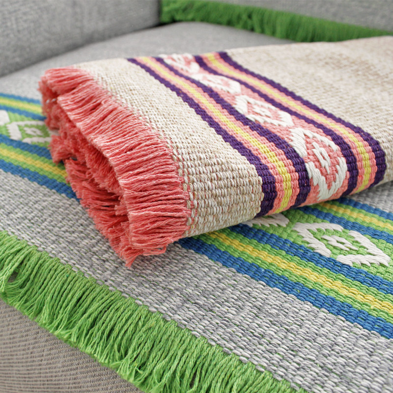 简约现代棉线编织沙发垫小清新冬季田园流苏边沙发巾布艺四季通用,居家布艺,沙发垫,淘宝优惠券,粉丝福利购,淘宝优惠卷