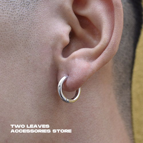 TWOLEAVES纯银极简光面素耳环