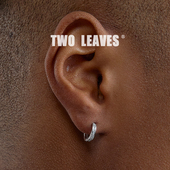 s925 纯银耳环镶钻欧美嘻哈hiphop锆石街头男女百搭款 TWO LEAVES