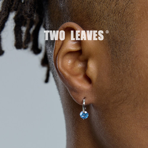 TWOLEAVESS925银海蓝钻挂坠耳环