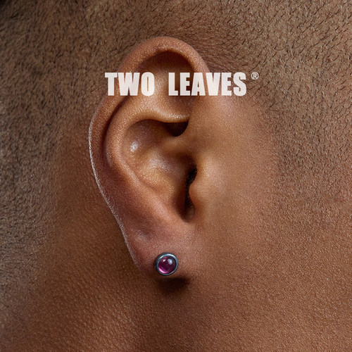 TWOLEAVESS925银紫红水晶耳钉