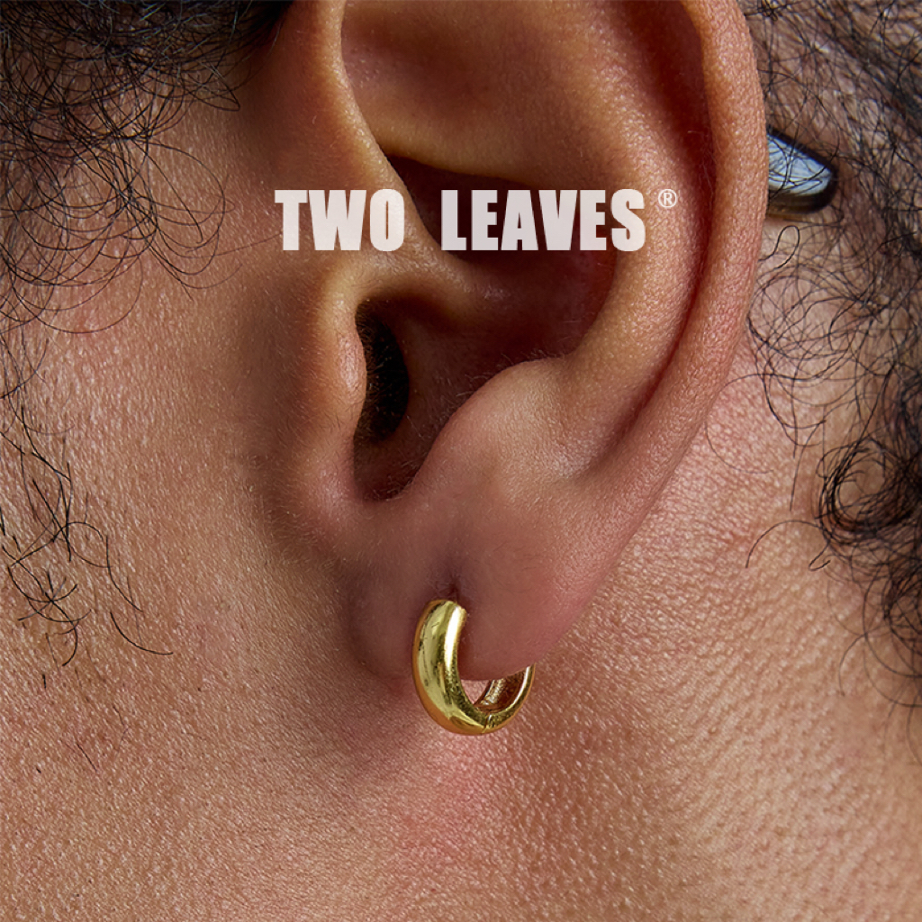 TWOLEAVES925银金色镀18K金耳环