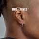 S925纯银耳环素环百搭简约hiphop基础款 TWO LEAVES 嘻哈男女耳圈