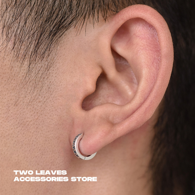 TWOLEAVESS925银罗马数字耳环