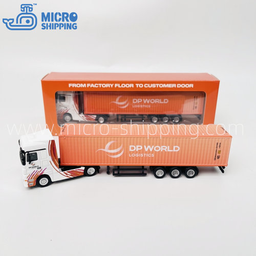 DP World 运输合金货柜车1：87集装箱车模型可拆航运礼品创意收藏