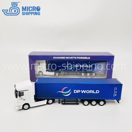 DP World 运输合金货柜车1：87集装箱车模型可拆航运礼品创意收藏