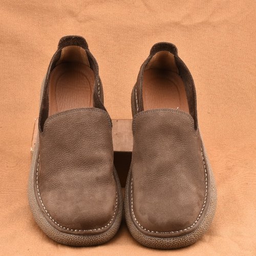 2025新款复古单层牛皮透气皮鞋百搭英伦软皮软底休闲真皮宽头男鞋