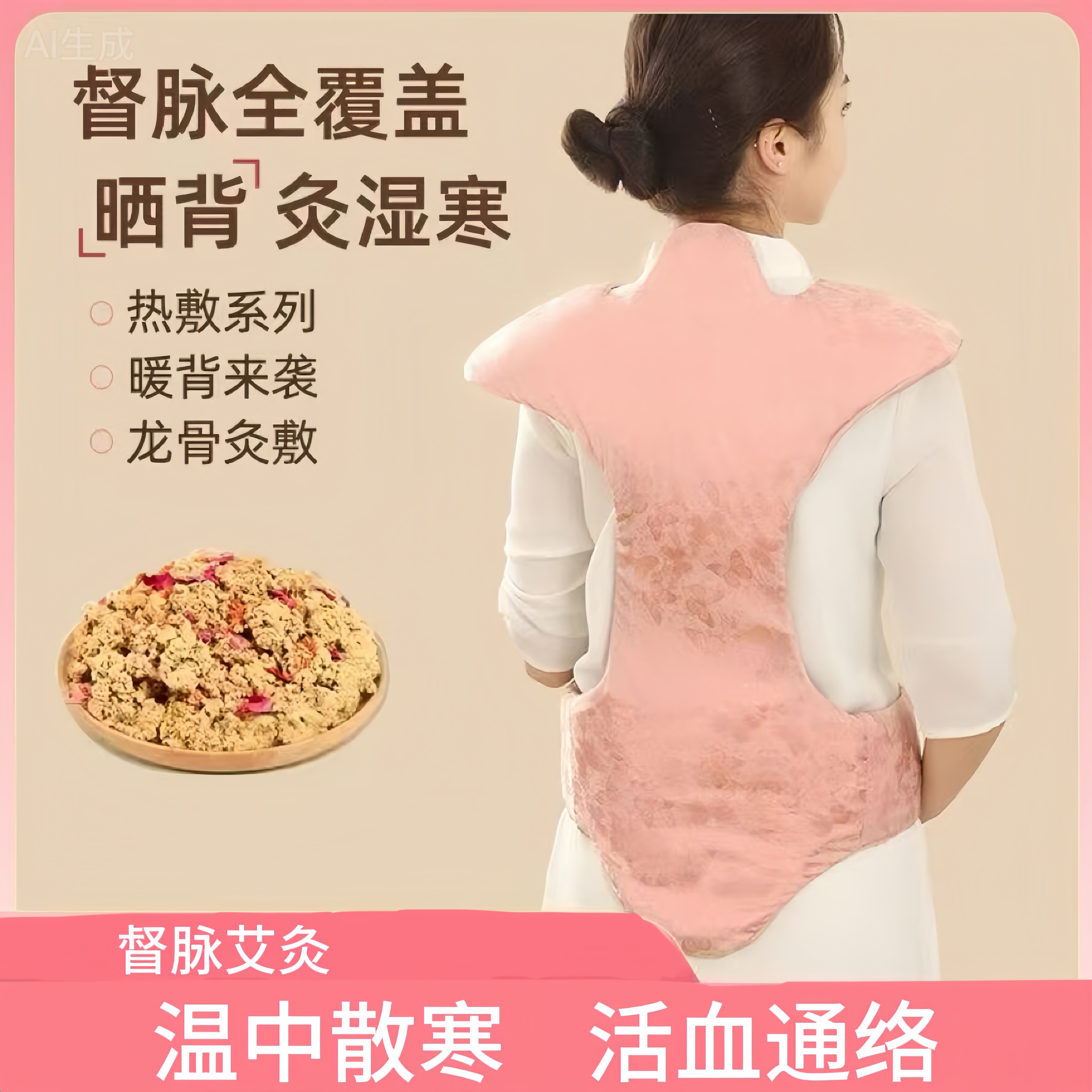 电加热艾绒龙骨灸热敷包肩颈椎暖身披肩家用温灸督脉灸家用