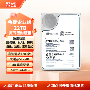 希捷银河企业级ST22000NM001E氦气盘22TB机械硬盘服务器存储监控