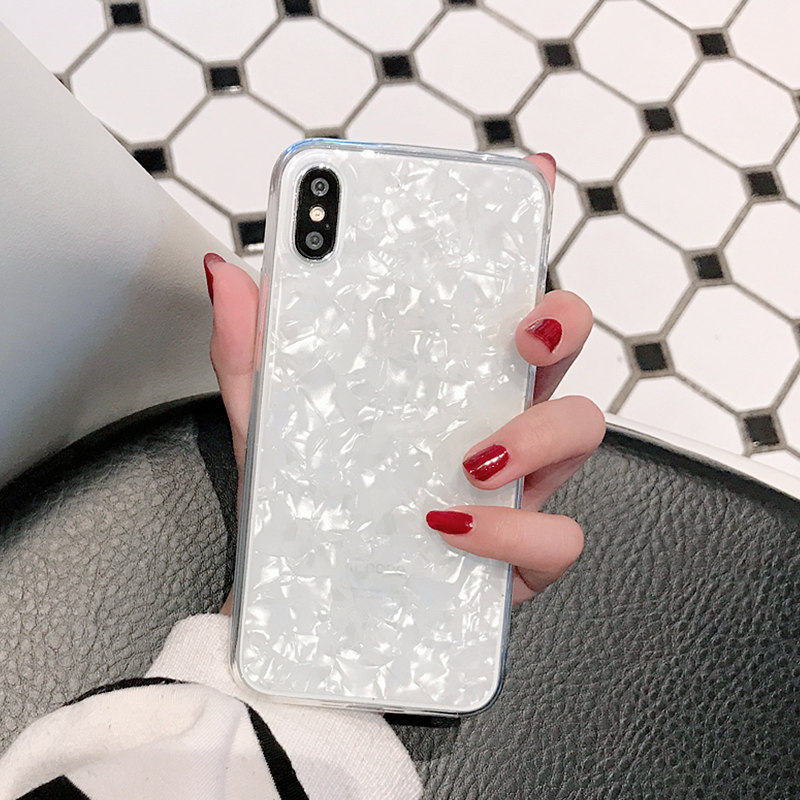 ÆøÖʰ×É«±´¿ÇÆ»¹ûXÊÖ»ú¿ÇiPhone7plus/8/6s´´Òâ¸öÐÔº«¹ú³±ÅÆÅ®¿î