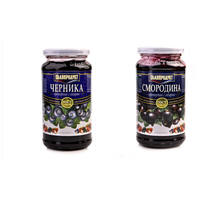 Russian original imported blueberry jam, strawberry, yellow peach, cranberry, cherry pulp jam bread companion, 550 grams thumbnail 7