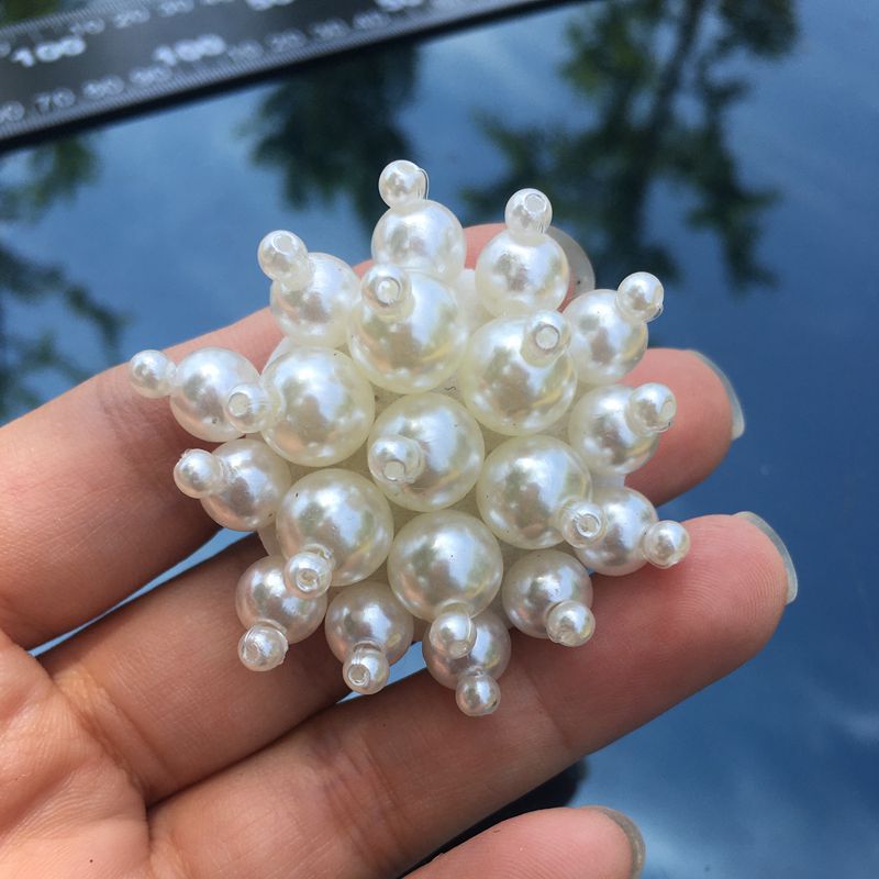 大珍珠圆盘手工钉珠串珠鞋花T恤衣服装饰发夹抓夹耳环饰品配件