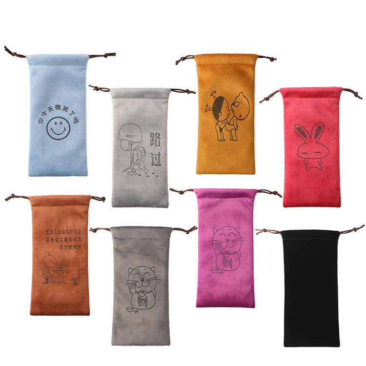 手机保护袋子挂脖布袋绒布袋充电宝收纳袋防尘袋老年人手机保护套