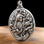 999纯银 实心青龙白虎吊坠方位足银项链富贵卦复古泰银牌本命佛