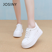松糕厚底休闲鞋 卓诗尼2025秋季 女 时尚 舒适板鞋 新款 网面运动小白鞋