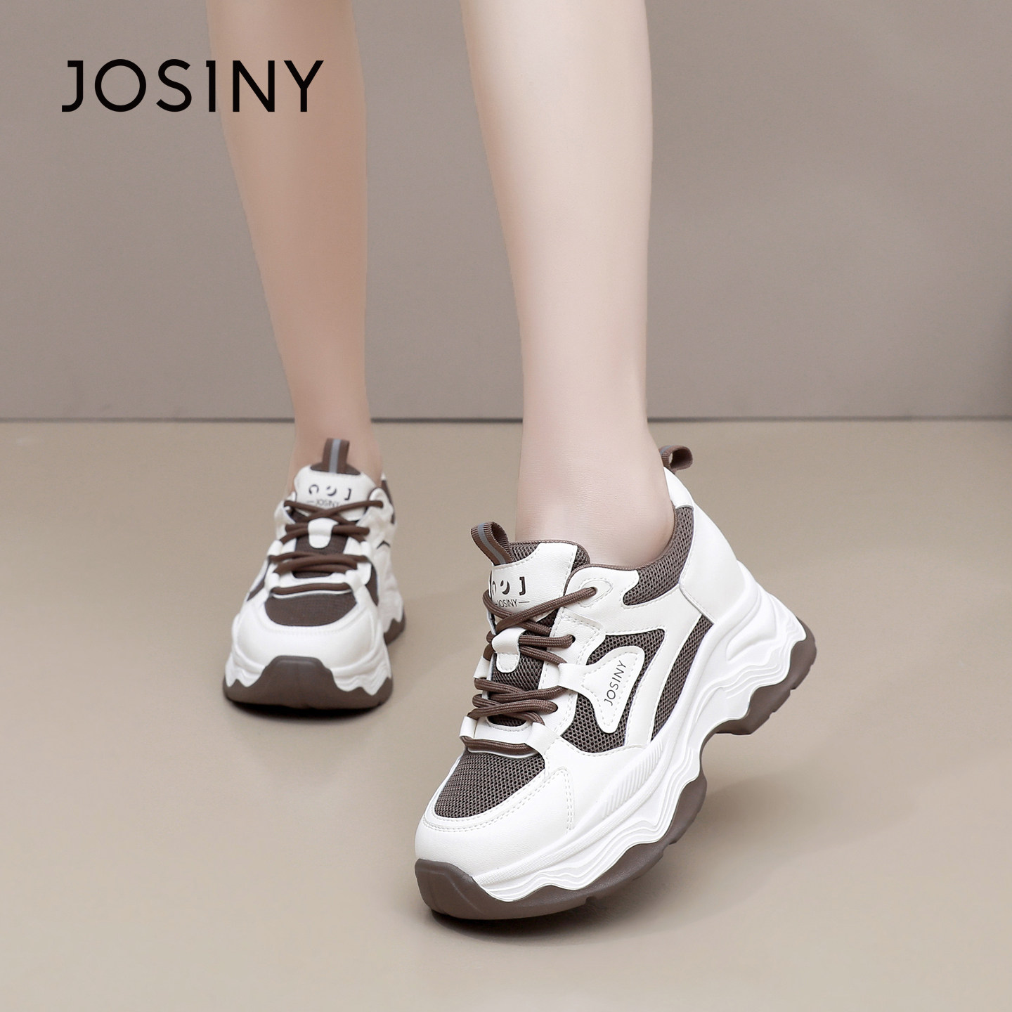 卓诗尼2026春季新款厚底老爹鞋时尚百搭休闲鞋潮流舒适系带运动鞋,女鞋,老爹鞋,淘宝优惠券,粉丝福利购,淘宝优惠卷