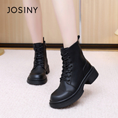 卓诗尼2025秋冬新款 厚底马丁靴时尚 舒适英伦风短靴潮流气质女靴子