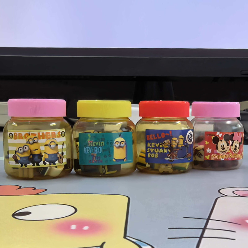 可爱迷你瓶装小橡皮一瓶10个学生儿童日常学习文具用品橡皮擦