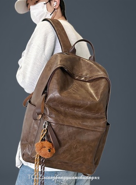 潮牌轻便旅行双肩包女士秋冬新款大容量学生上课通勤书包电脑背包