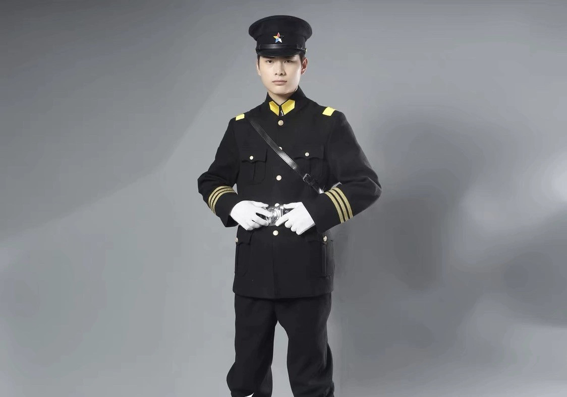 民国风婚纱摄影高端套装黑色北洋军阀军统服装少帅气同款衣服大帅图片