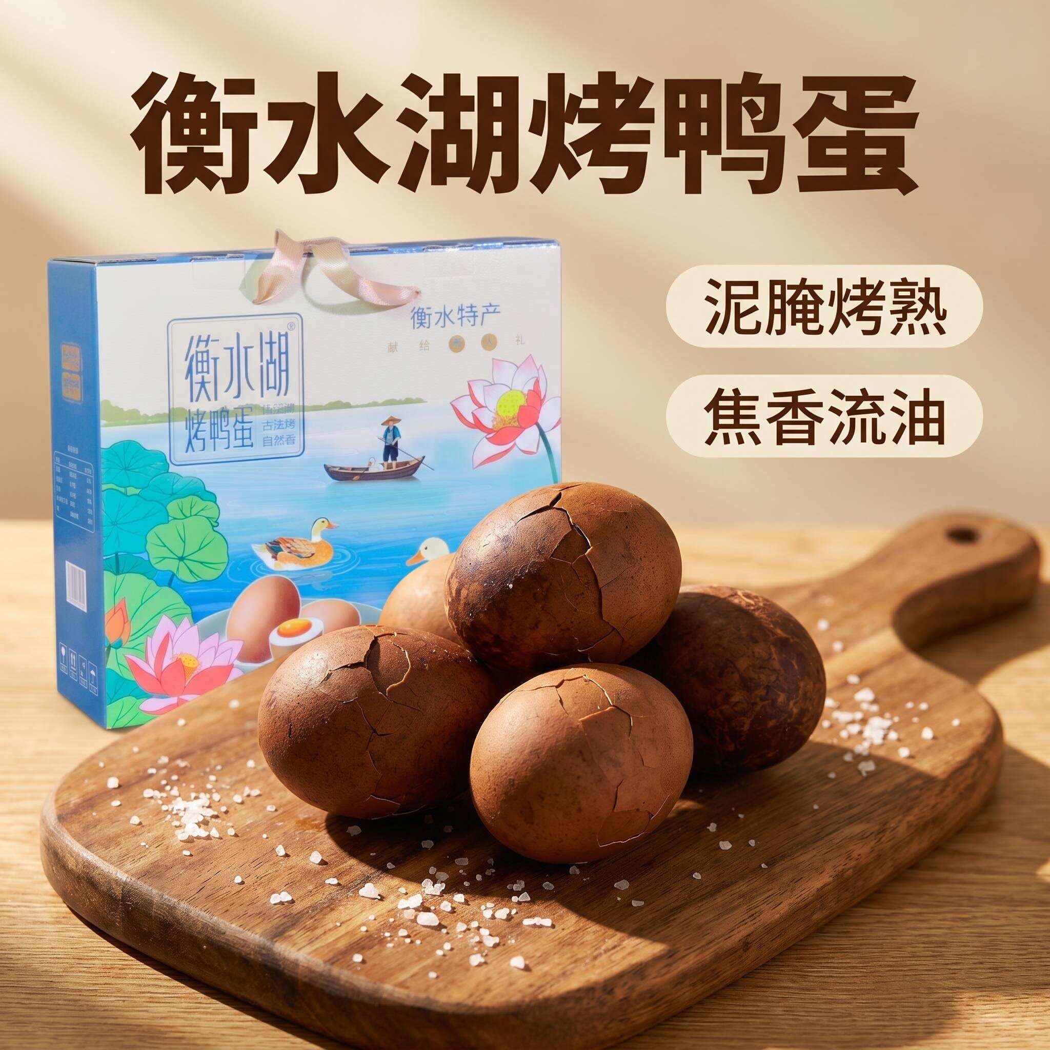 衡水湖烤鸭蛋泥腌咸鸭蛋