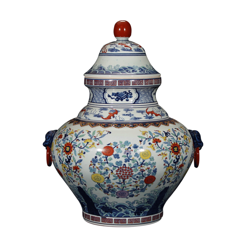 仿古风斗彩缠枝吉祥纹大大陶瓷器