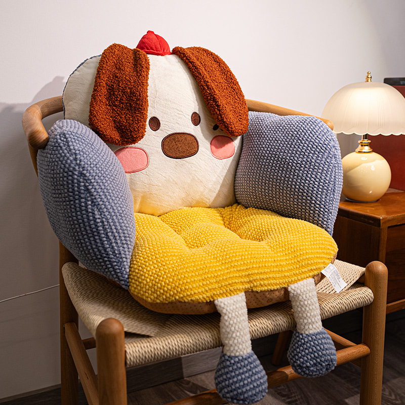 可爱泡芙小狗坐垫学生宿舍屁股垫椅子软垫坐靠一体办公室车载垫